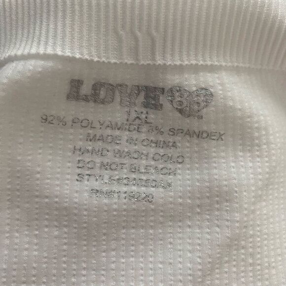 Love 83 SZ XL white ribbed mini skirt - Picture 3 of 3